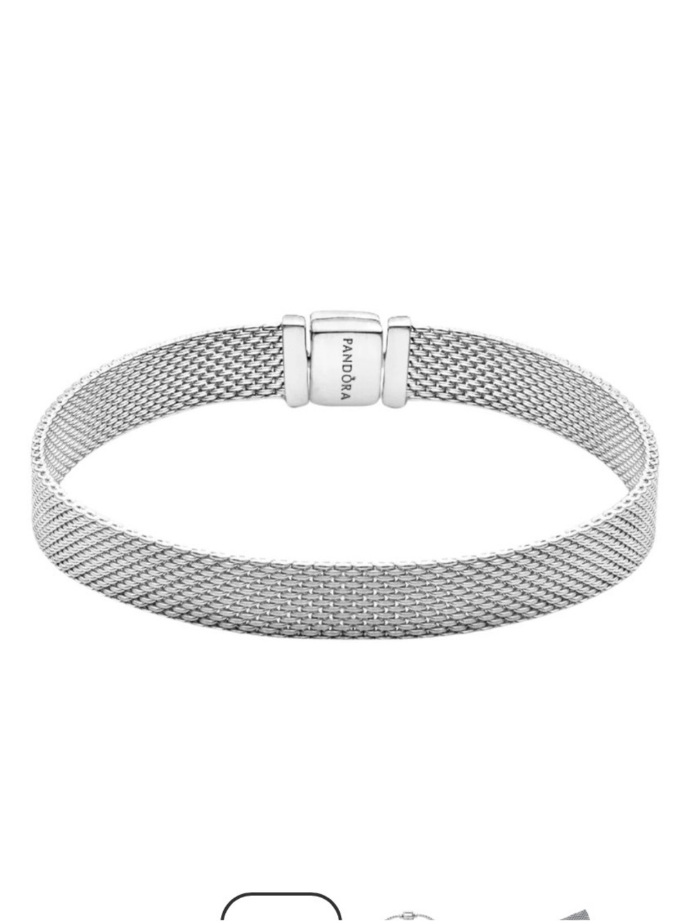 Pandora Reflexions Mesh Bracelet Sterling Silver + Pink Heart Case